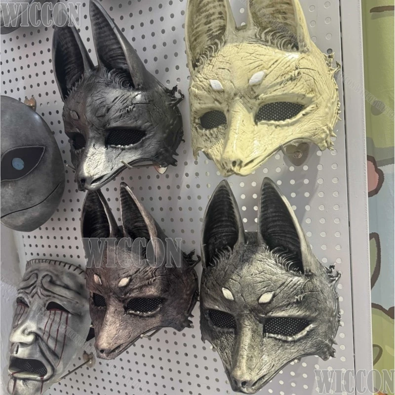 Fox Man Mask 2025 New Horro Game Cosplay Shimizu Jk Hinako Japanese Girl Multicolor Half Face Mask Woman Halloween Comic Con Cos view 3