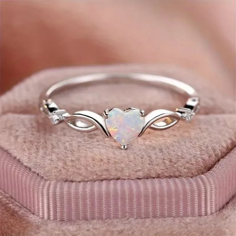 New Fashion Love Zircon Ring with Simple and Colorful Style Elegant Retro Women's Wedding Festival Party Accessories and Gifts image 3