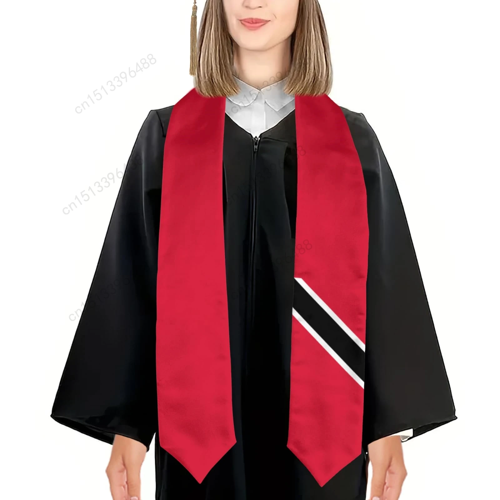 

2025 Trinidad and Tobago Flag Graduation Stole Shawl Sash Honor For Study Aboard International Students