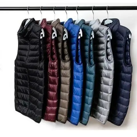 Men's Lightweight Puffer Vest Sleeveless Stand Collar Warm Padded Waistcoat for Autumn Winter Casual Outdoor Layering Jacket