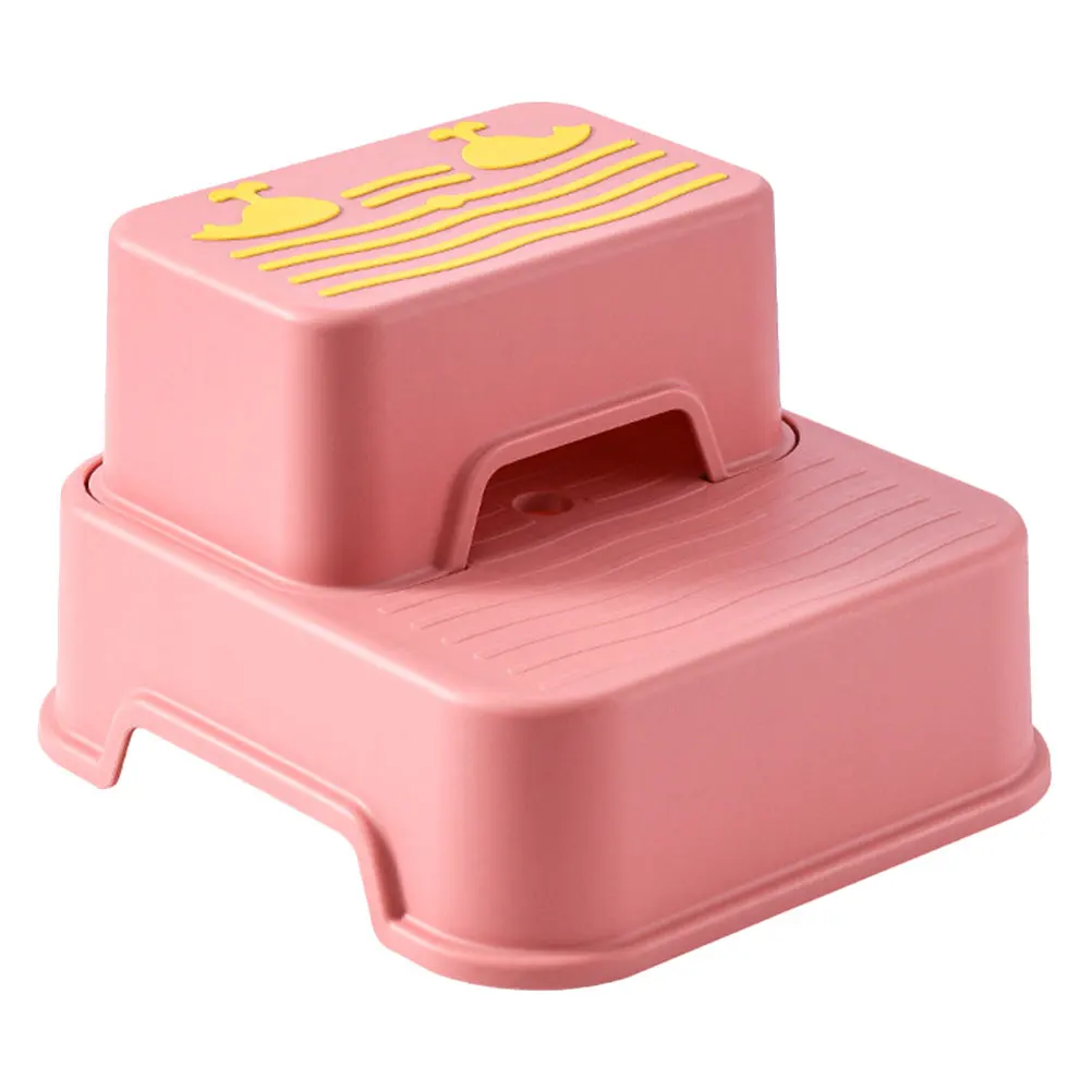 Kids Stool Non slip Footstool Lightweight Pink Toilet St for Toddlers Bright Detachable Bathroom Kids Footstool