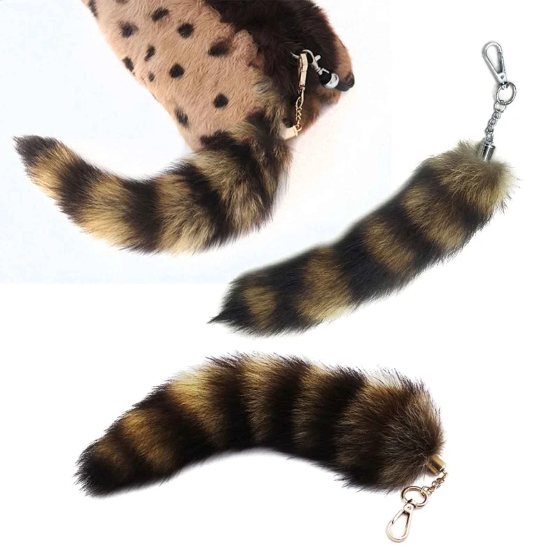 Cute Animal Tail Keychain Personalized Fur Pendant Key Chain Bags Charm Keys Holder Keyring Gift for Women Girl