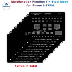 Black BGA Reballing Stencil Steel Mesh For iPhone 17 16 15 14 13 12 11 Pro MAX XS 8 7 6 CPU IC Chip Tin Plating Soldering Net