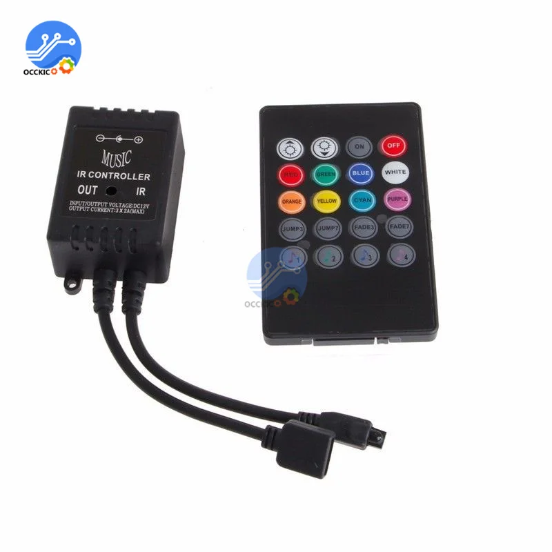 20 tasti 12-24V 72W 38KHz Music IRController Black Sound Sensor Remote per RGB LED Strip Foot lamp lampada ambientale per auto
