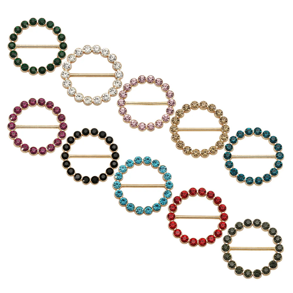 10pcs Decorative Clip Multi-Function Fastener Daily Use Scarf Ring Portable Clothing Replaceable Scarf Ring Buckle