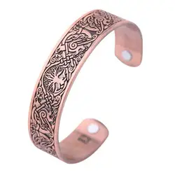 Vintage Tree of Life Magnetic Copper Open Bracelet Classic Fashion Men and Women Party Banquet Jewelry Gift Accessories