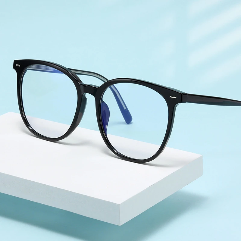 Transparent Frame Anti Blue Rays Round Prescription Glasses For The Nearsighted TR90 Computer Spectacles 0 -0.5 -0.75 To -6.0