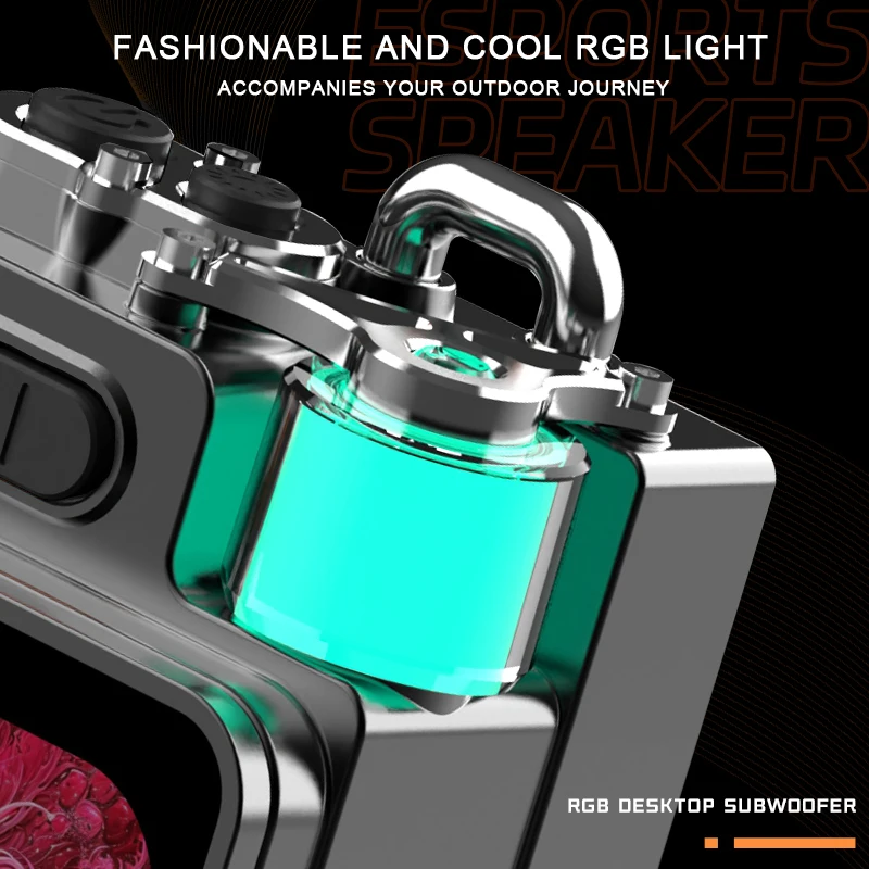 الكل في واحد مكبر صوت محمول خارجي بلوتوث، واي فاي، شاشة عرض أضواء RGB ملونة ونظام ذكي للتخييم #3