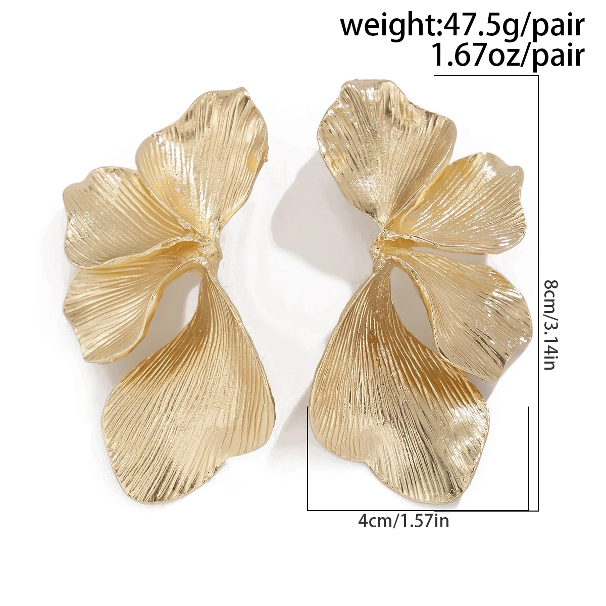 Salircon Exaggerated Metal Plant Tree Leaf Earrings for Women New Gold Color Petal Pendant Earrings 2024 Party Ear Accessories