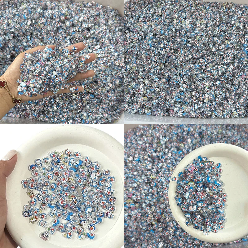 Doraemon 1cm parche DIY para niños personajes de dibujos animados parche DIY mezclado película de doble cara marco de imagen transparente accesorios regalos