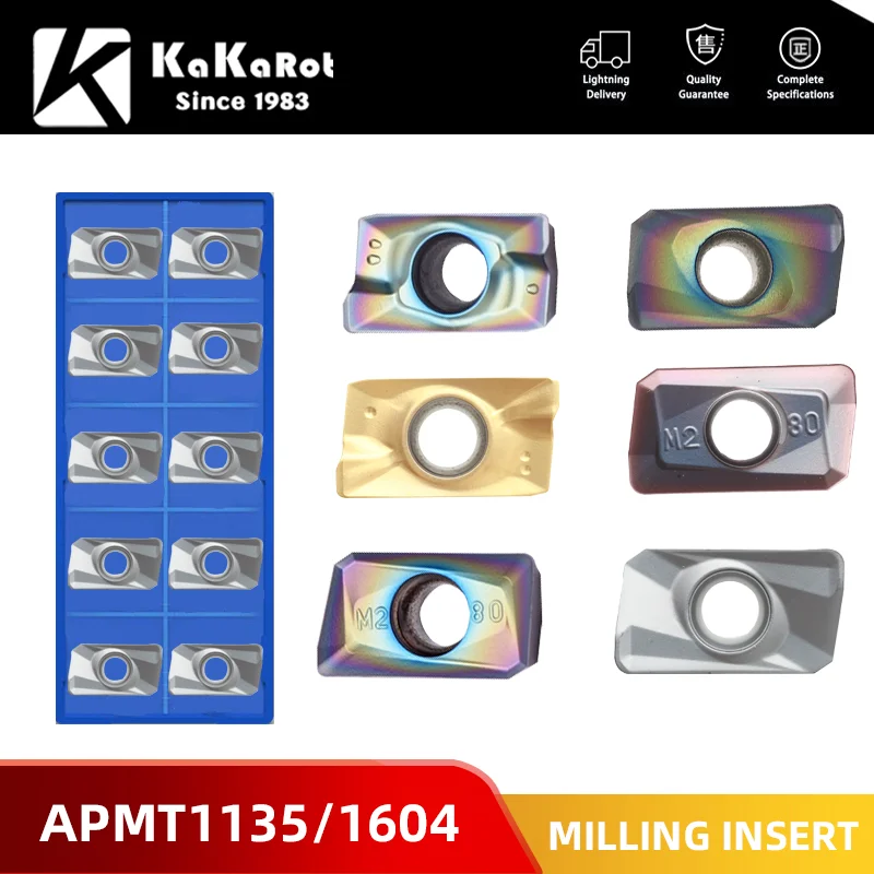 KaKarot Milling insert APMT1135PDER APKT1604 high-quality carbide inserts APMT1604 lathe parts tool milling inserts carbide CNC