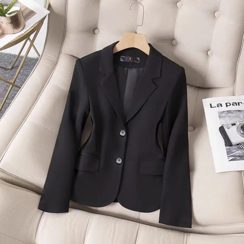 

Ele ort Bla Ladies' Casual Suit Jaet Spring Autumn 2025 New Sle Cact Size Faionable Women's Top