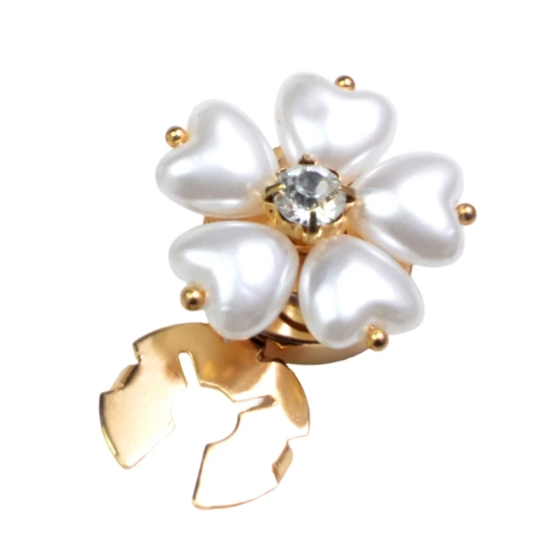 Herz-Blumen-Strass-Knopfabdeckung, Legierungs-Hemd-Manschettenknopf-Clip, dekorativer Manschettenknopf für Kleidungsverzierung – Detail 1