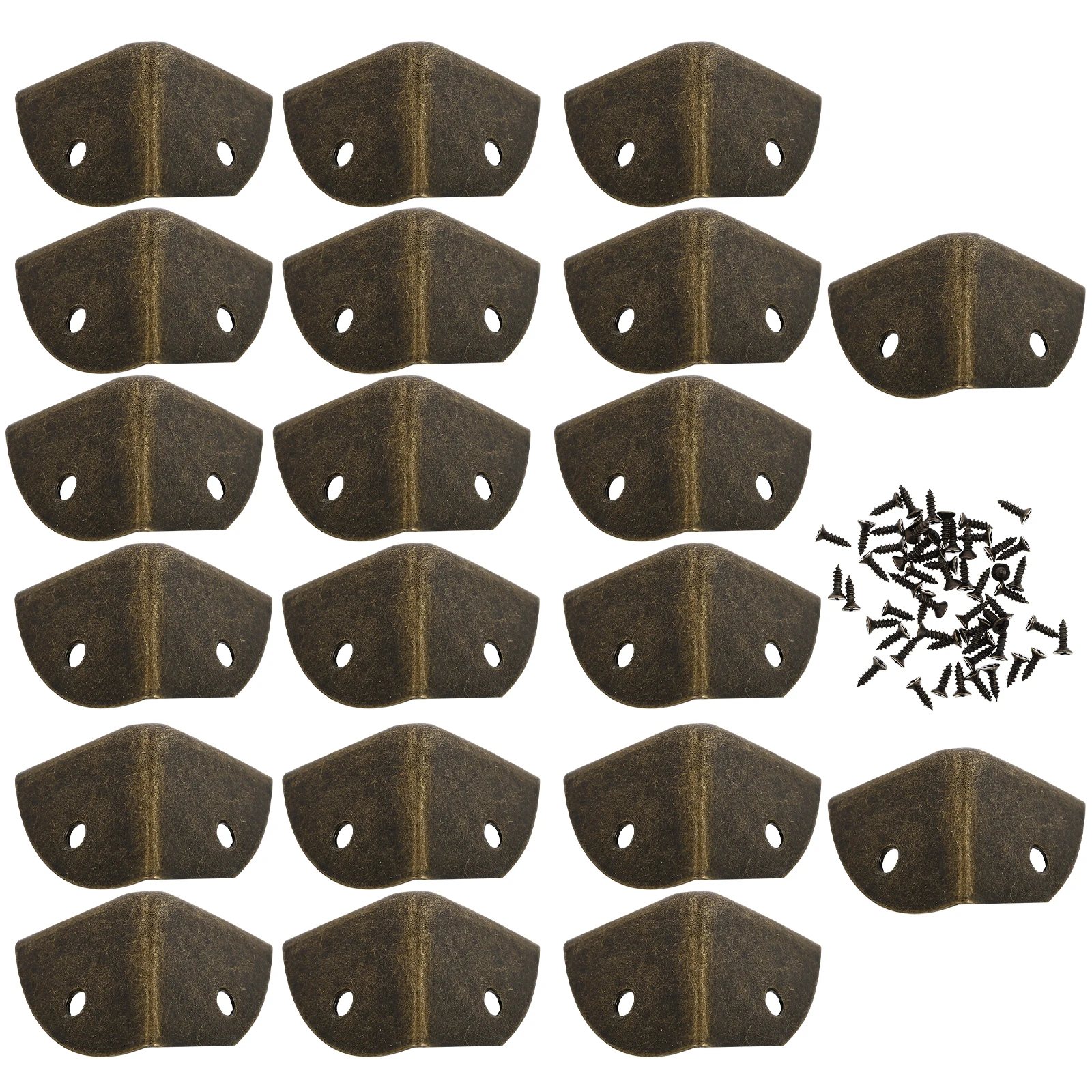 

20 Pcs Retro Alloy Corner Guards 3cm Furniture Edge Protectors Vintage Screws for Doors Wardrobes Desks Chairs Boxes