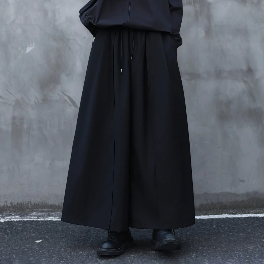 

Y2k Skirt Pants Dark Double Layer Gothic Casual Samurai Pant Hakama Genderless Streetwear Fashion Outdoor Campus Culottes Unisex