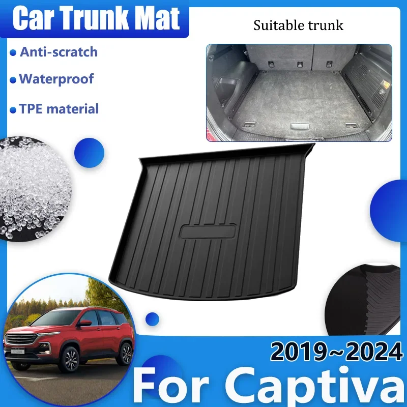 

For Chevrolet Captiva 2019~2024 Baojun 530 CN202S Car Trunk Floor Mats Cargo Pad Carpet Scratch Resistant Interior Accessories