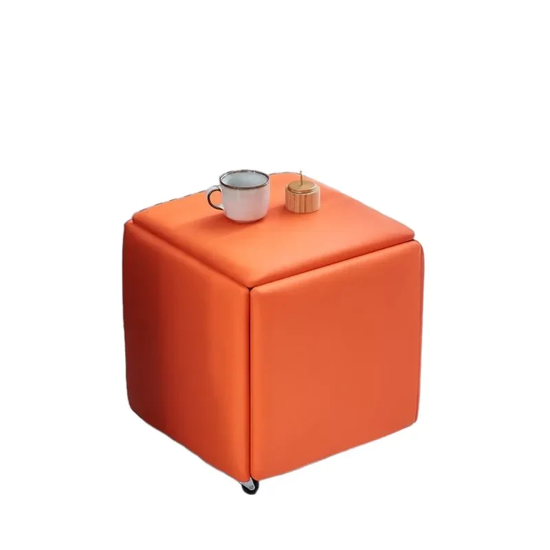 Nordic Foldable Storage Ottoman Cube Bench 5-in-1 Shoe Changing Seat Multifunctional Small Stool for Living Room Entryway