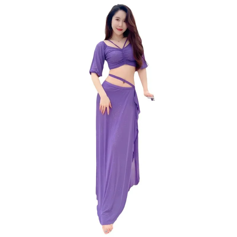 Long Skirt Swing Dance Skirt Belly Dance Skirt French Court Skirt Set Eastern Dance Performance Training Class Uniform