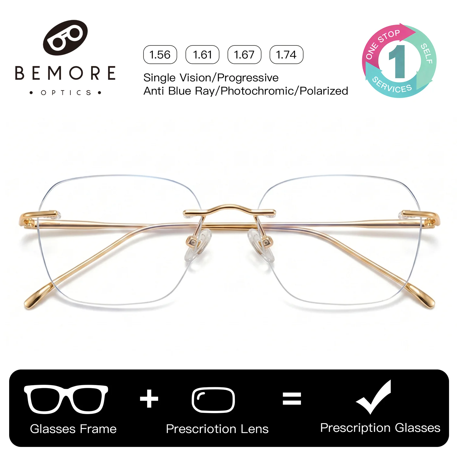BEMORE BEMORE Square Metal Prescription Eyeglasses For Women Photochromic Anti Blue Light Reading Glasses Optical Grade Eyewear - Aliexpress Deal