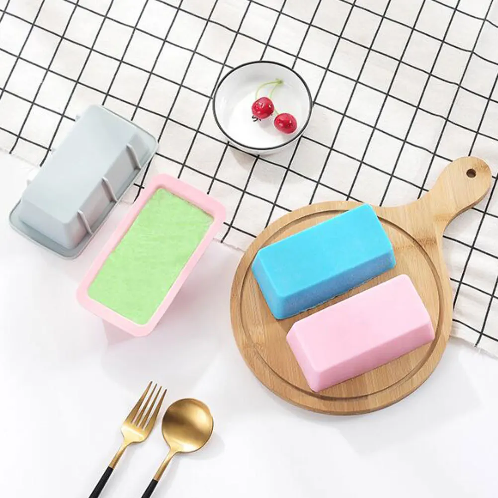 

2Pcs Baking Mold Silicone Rectangular Toast Mold Food Grade for Cake Bread Sandwich Jelly Mousse Silicone Cake Mould