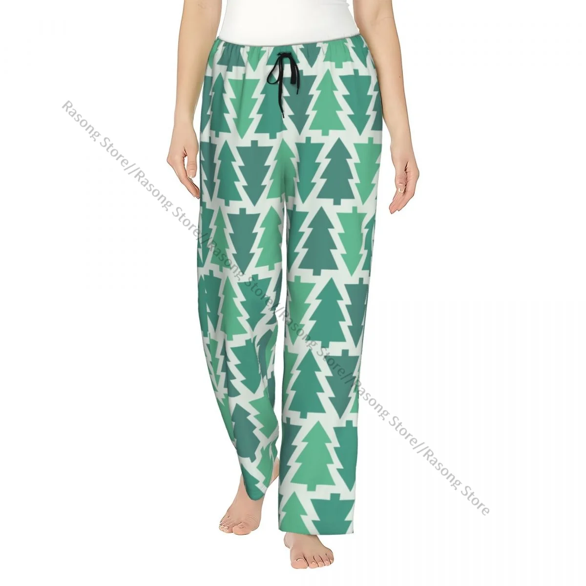 

Christmas Tree Women Sleep Pants Warm Flannel Lounge Pants for Winter Nights