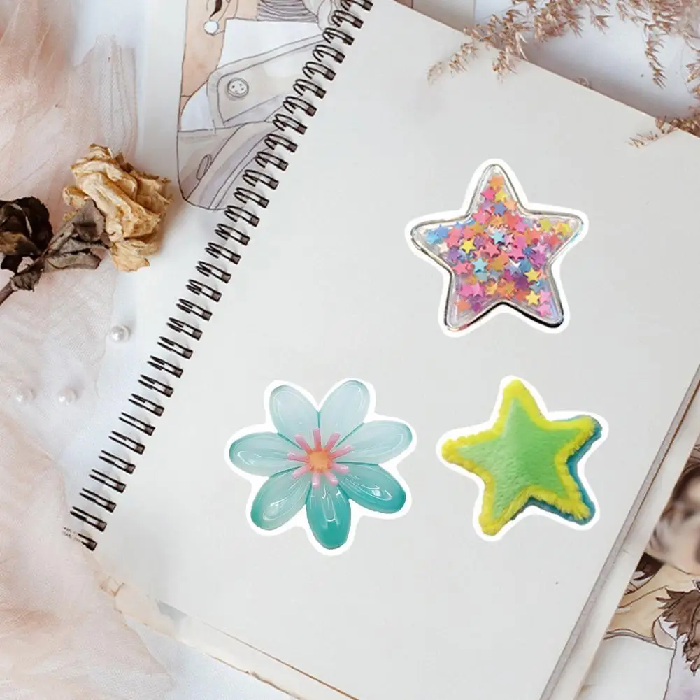 สติกเกอร์ DIY สติ๊กเกอร์ตกแต่ง50ชิ้นสติกเกอร์การ์ตูนรูปลอกกิ๊ฟหนีบผม DIY สเก็ตบอร์ดอุปกรณ์ซ่อมโน้ตบุ๊คกันน้ำสำหรับจักรยาน