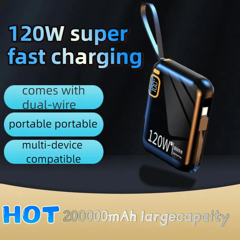 

2025 Новый мини-банк питания 20000 мАч: PD 120 Вт, двусторонняя быстрая зарядка, практичный портативный для IPhone, Xiaomi, Samsung