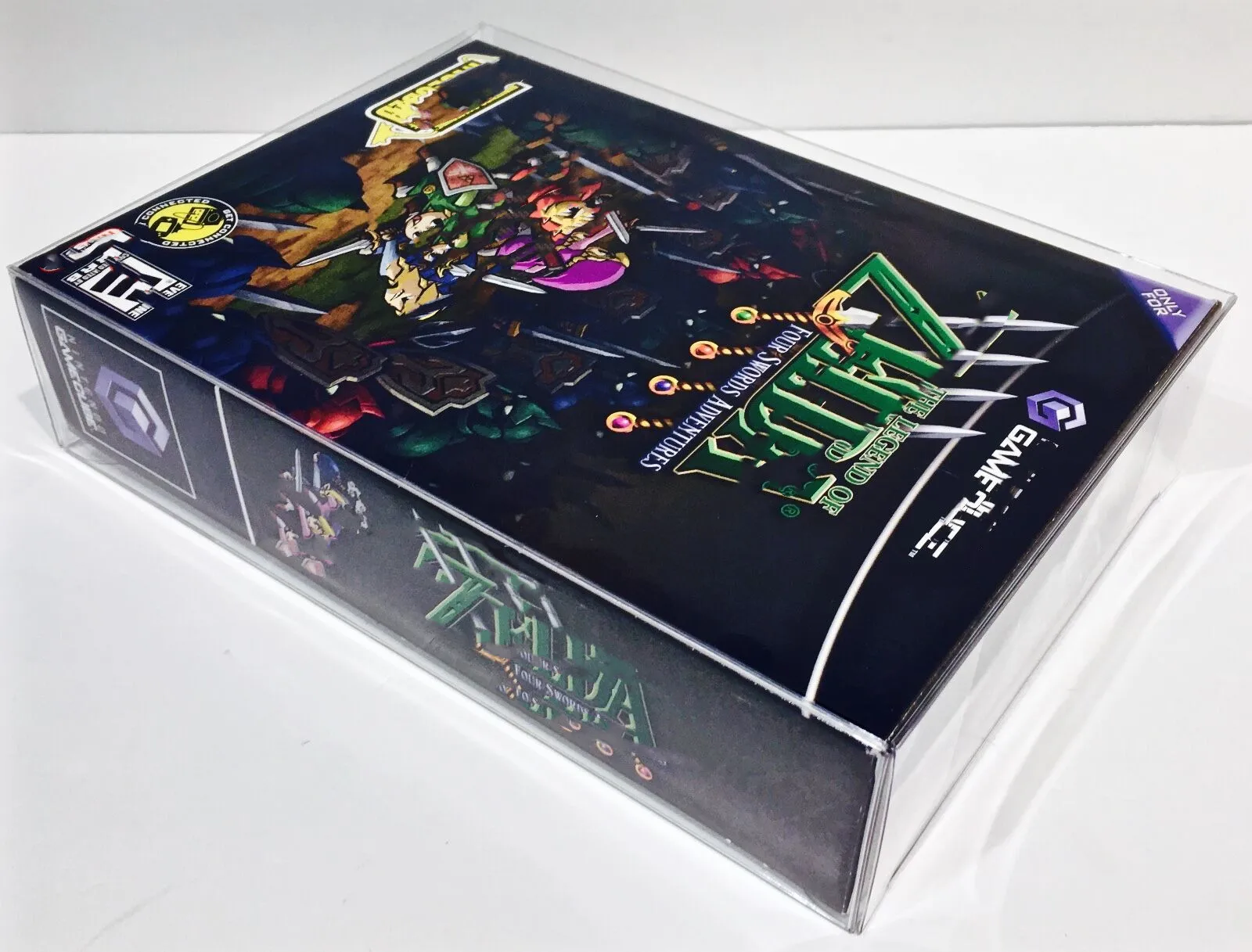 1 protetor de caixa para zelda quatro espadas ntsc só! Nintendo gamecube vitrine