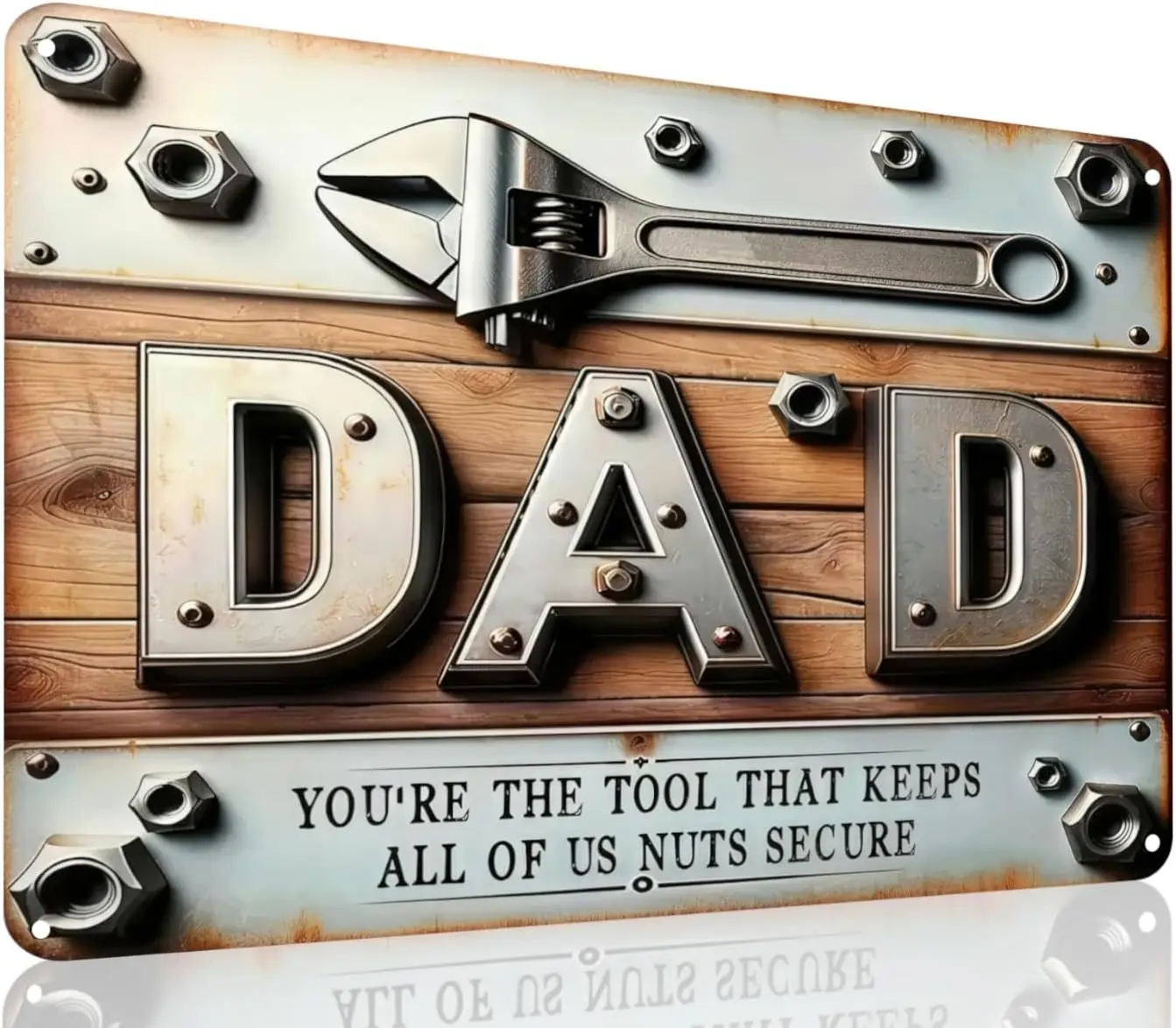KBKBART, regalos divertidos para el Día del Papá, letrero metálico de estilo vintage. | Eres la herramienta que nos mantiene unidos, decoración de pared vintage de metal.
