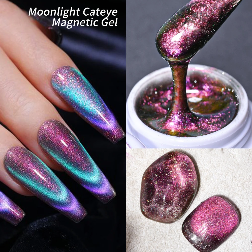 6 boxes/set Moonlight Gem Cat Eye Magnetic Gel Nail Polish Gradient Aurora Cat Eye Nails Art Polish Gel Varnish Manicure Glue #6