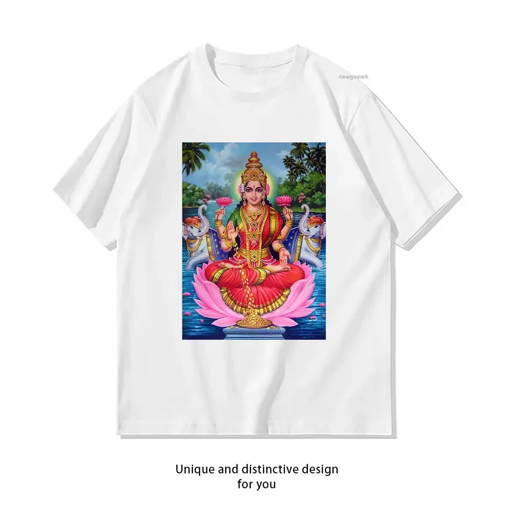 Goddess Lakshmi t-shirt woman man Casual cotton printed t shirts Creative streetwear camisetas tops tee Short-sleev