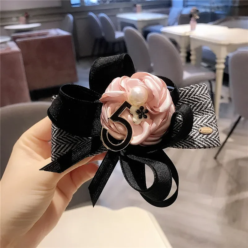 Fashion Sweet Hairpin Big Bow Camellia Spring Clip Top  Ponytail Women Hair Accessories for Girls Floral Bows s