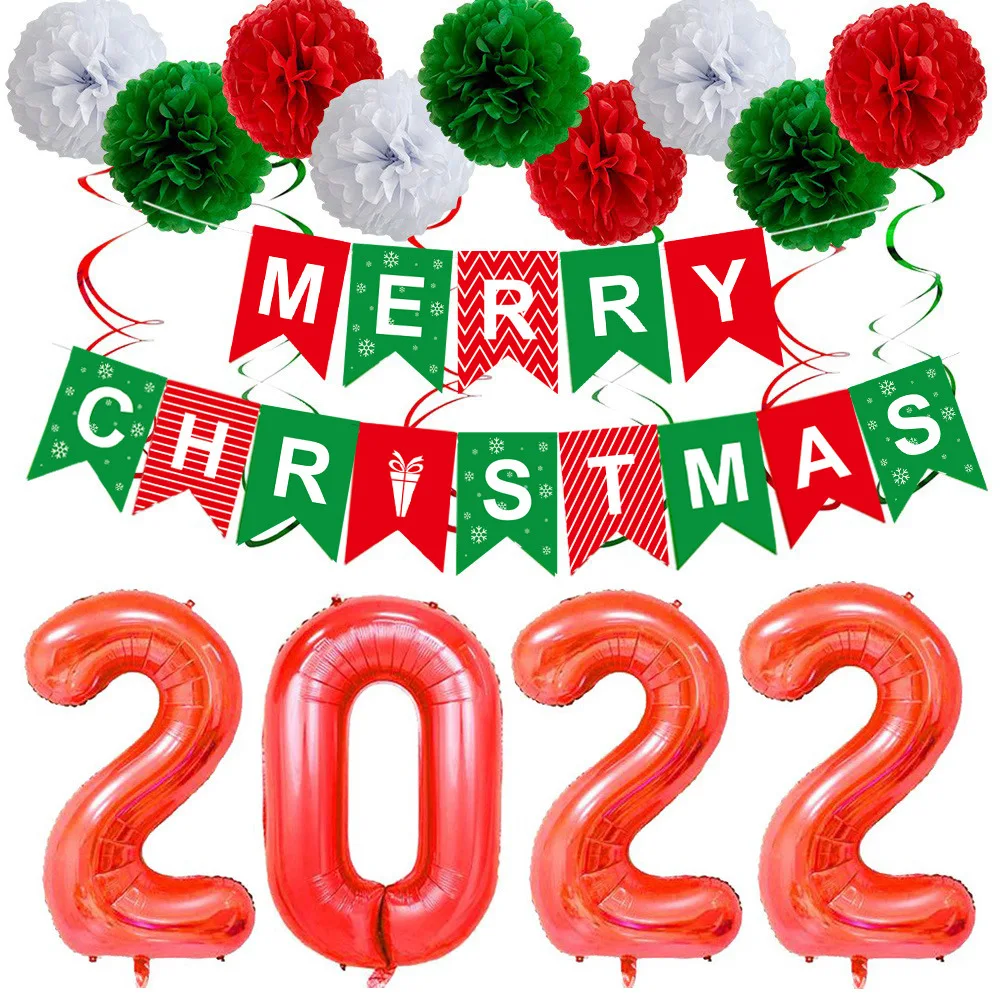 

Christmas balloon supplies decoration NEW decorative digital aluminum film combination Christmas party wholesale