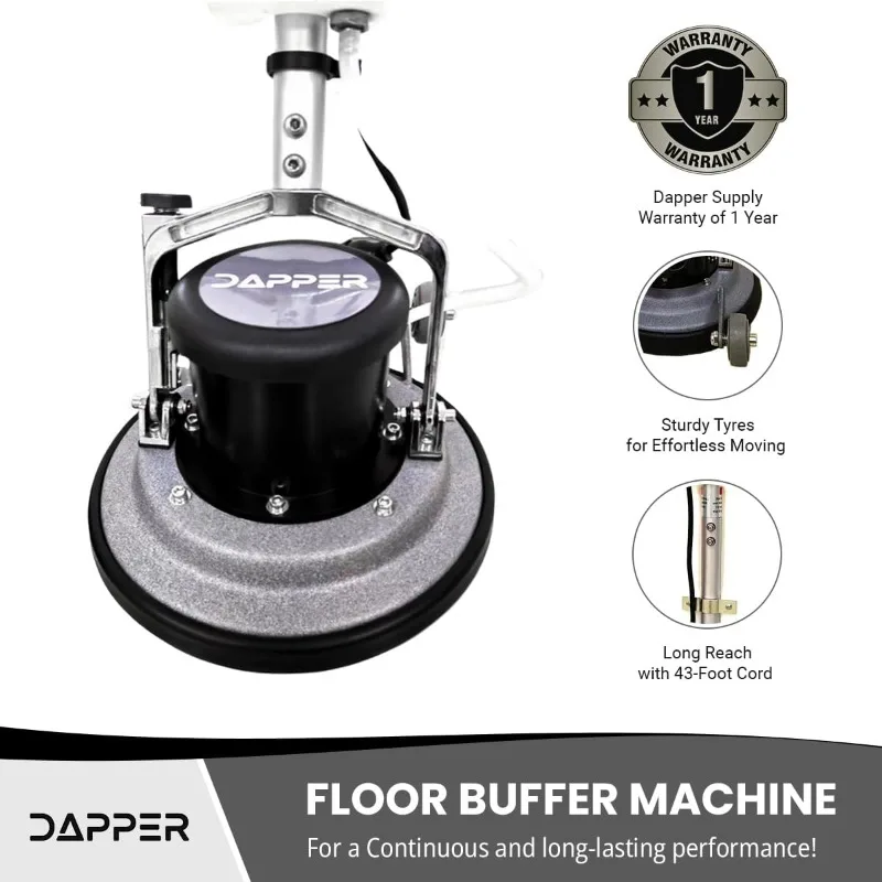 13" Heavy-duty Multi-Functional Floor Buffer Polisher Machine - Clean, Buff, Scrubb and Polish with Ease! Ideal for Carpets Too