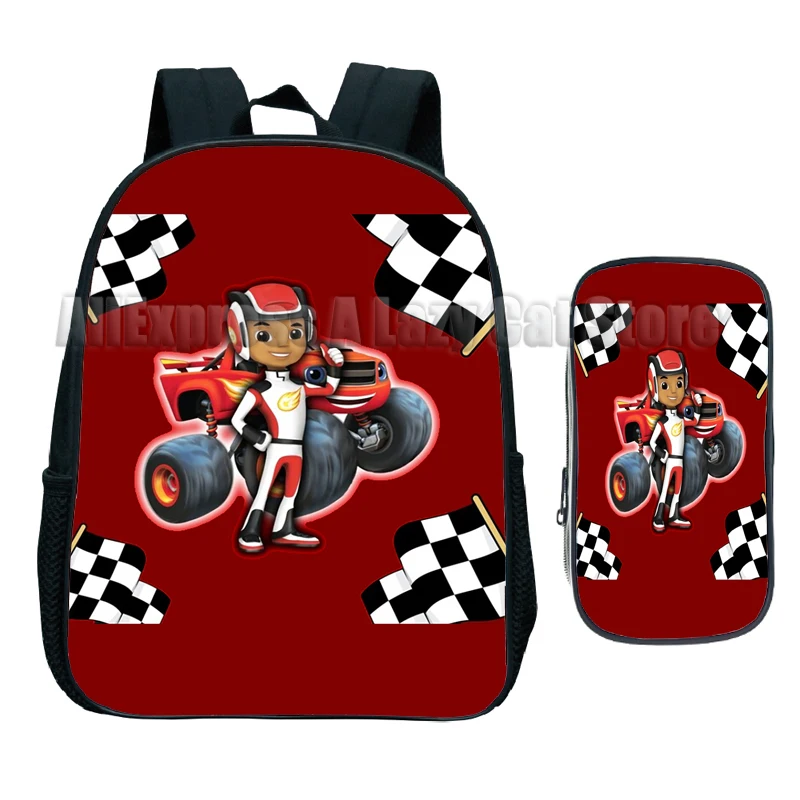 2pcs Blaze and the Monster Machines Backpack Cartoon Blaze Car Children Baby Kindergarten Schoolbag Kids Girl Boy Bag