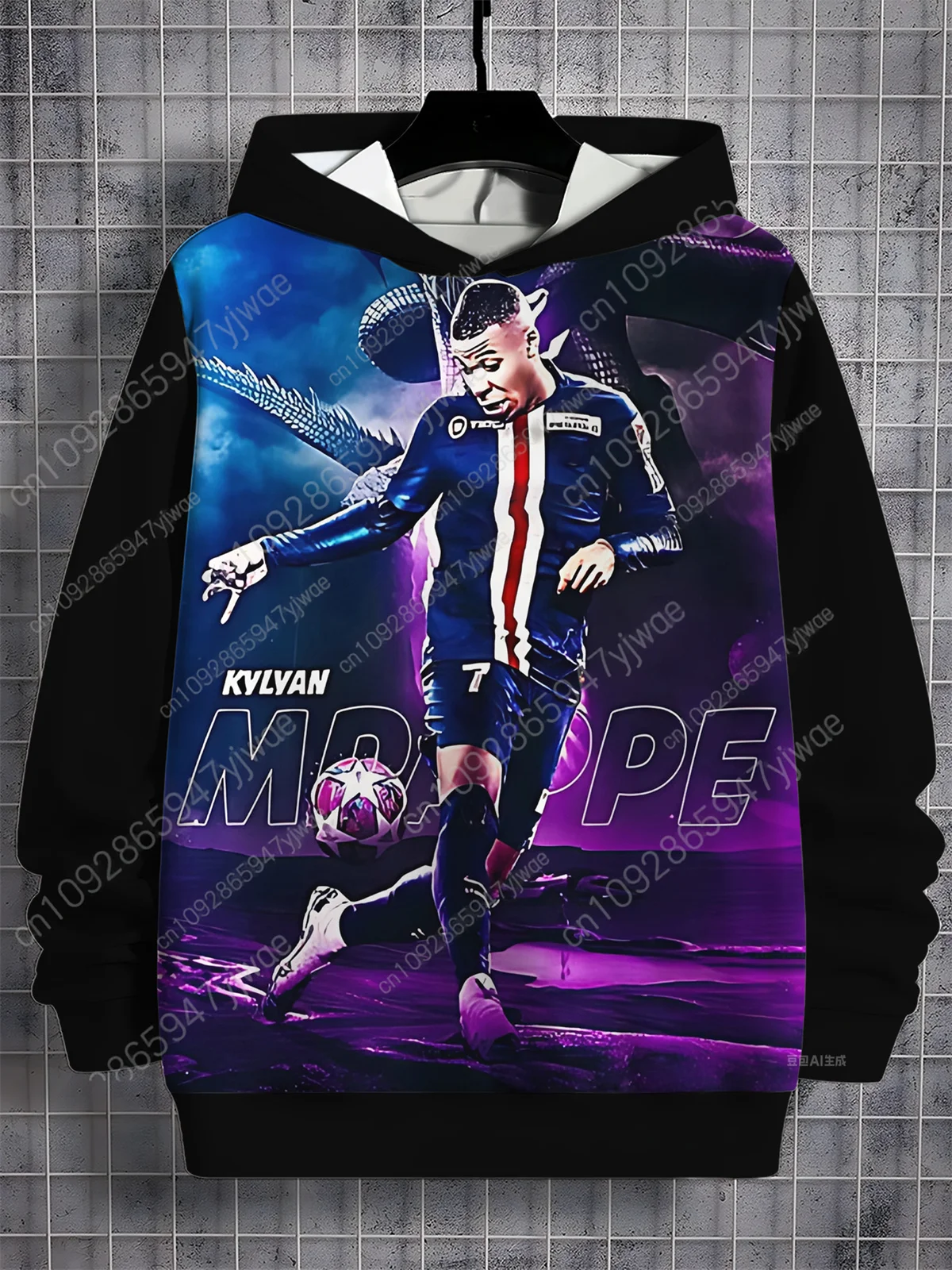3D 프린트 올 넘버9 축구 스타 킬리안 음바페 시즌 남성 캐주얼 스웨트셔츠 쿨 풀오버 탑스 옷 가을 남성 후드티