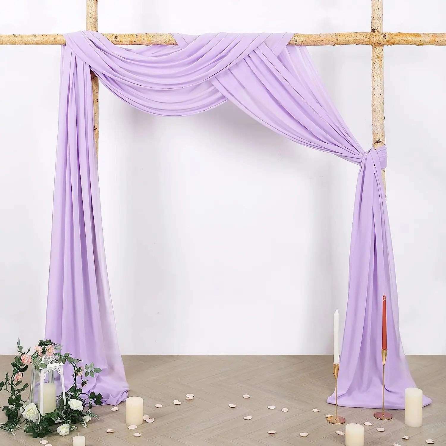 Sagegroene chiffon bruiloft tafeldecoratie, stoelbanden van mousseline, vintage verjaardagsfeest festival gang bruiloft boog decoratie