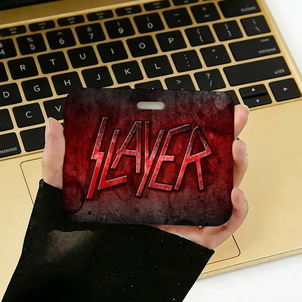 

S-Slayer Heavy Metal Band 1Pcs Work Name Card Holders Business Work Card ID Badge Lanyard Holder Men Women ID Business Case