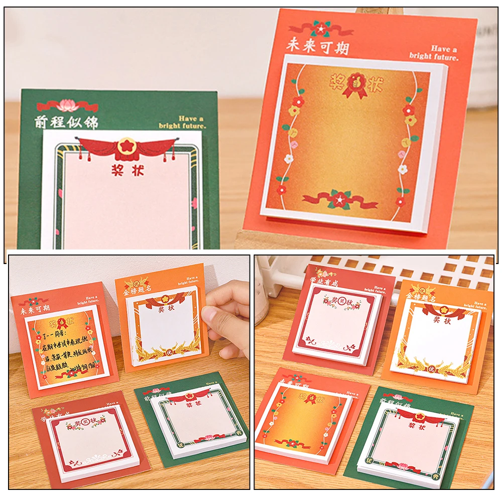 4Pcs Fun Shaped Kids Appreciation Notepads Classroom Incentives Educational Tools for Active Learning Engagement