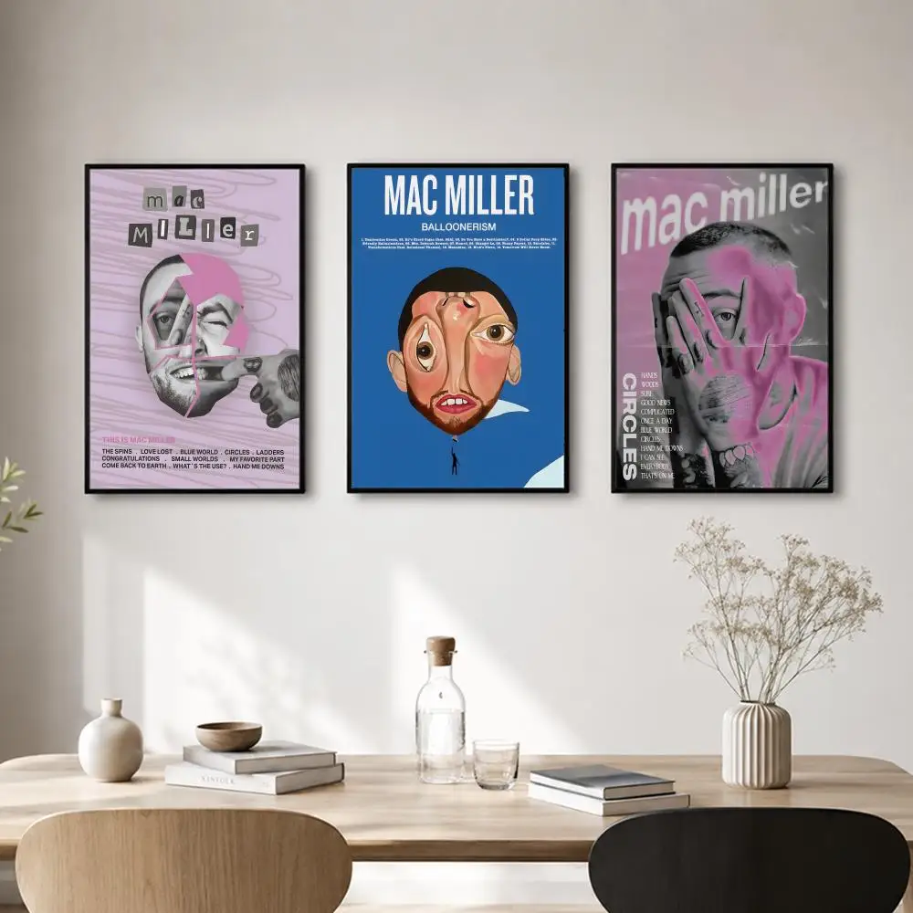 Rapper Mac Miller Poster Self-adhesive Art Waterproof Paper Sticker Coffee House Bar Room Wall Decor