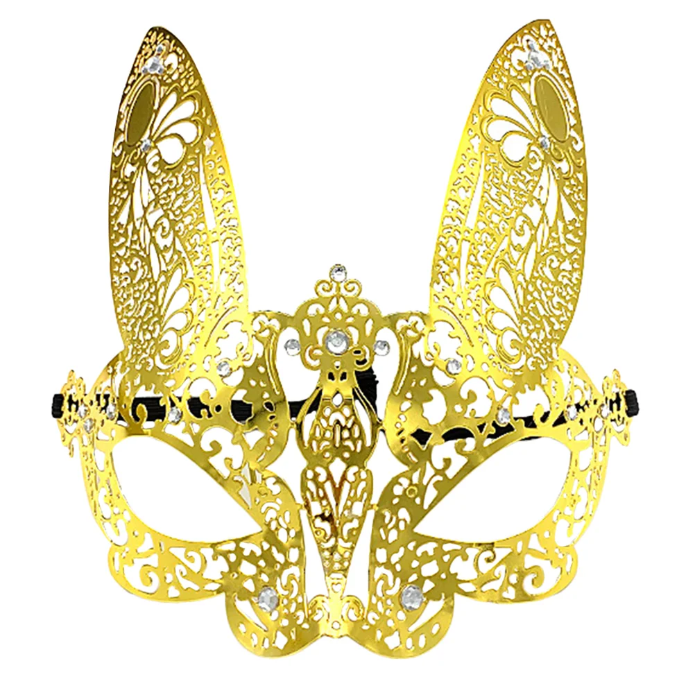 

Diamond Bunny Mask Miss Masquerade Glittery Masks for Women Half Face Props Alloy