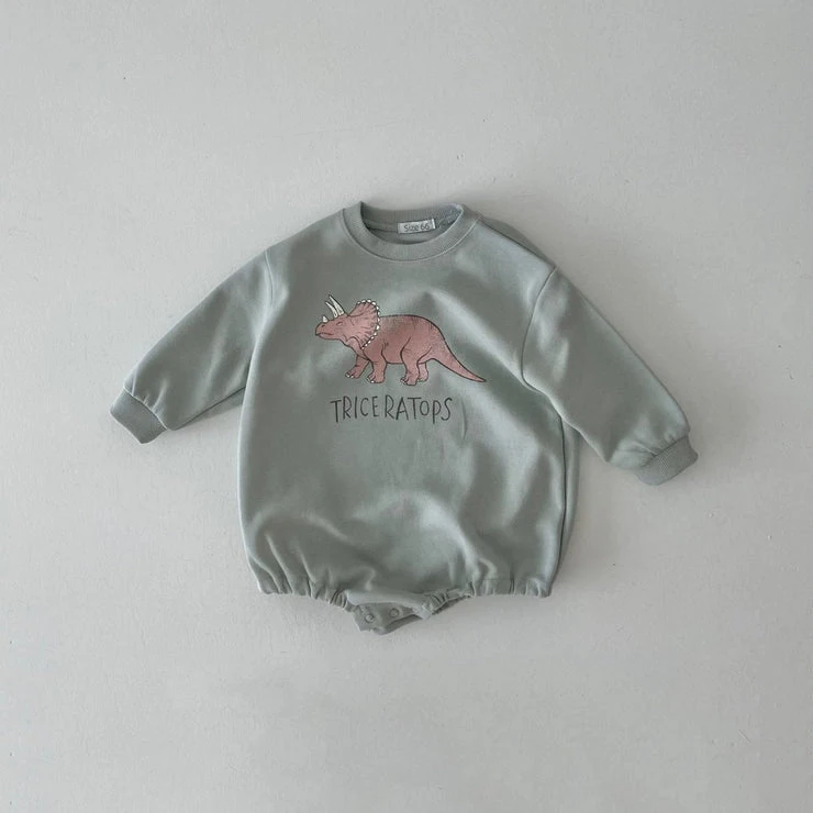 Baby Original Dinosaur Sweatshirt Romper 2023 Korean Autumn Baby Bodysuits Toddler One Piece Infant Boys Bodysuits Girl Outfits