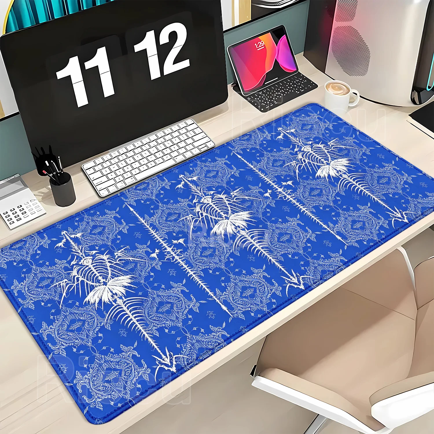 Desk Mat Large Size Rubber Mousepad XXL Bone Art Gothic Symbol Anti-slip Mouse Pad Computer PC accessories Gaming Keyboard Mat