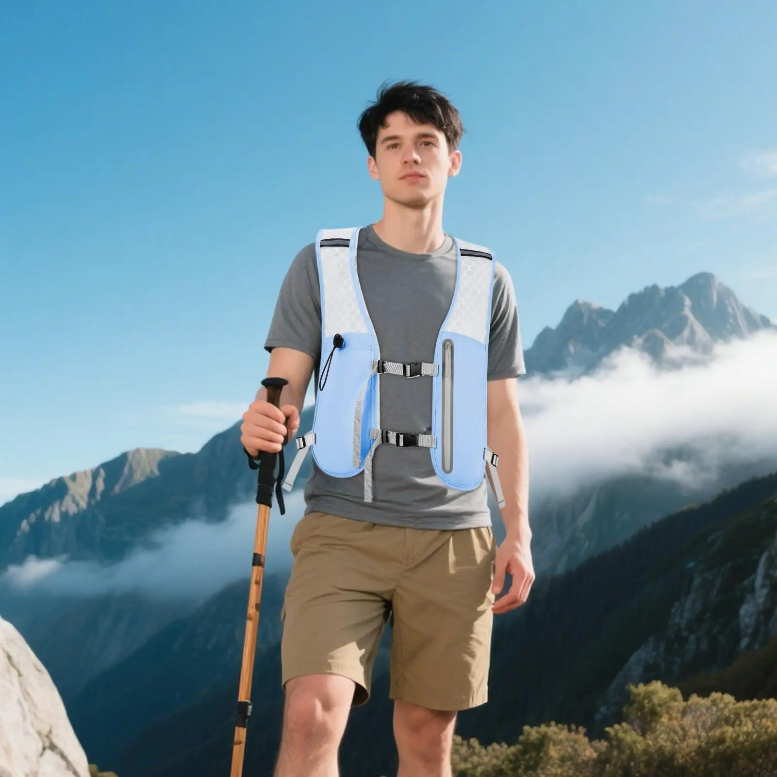

Hydration Running Vest Running Water Backpack With Adjustable Strap Lightweight Bladder Chest Pack Gear Phone Bag For Men Hiking
