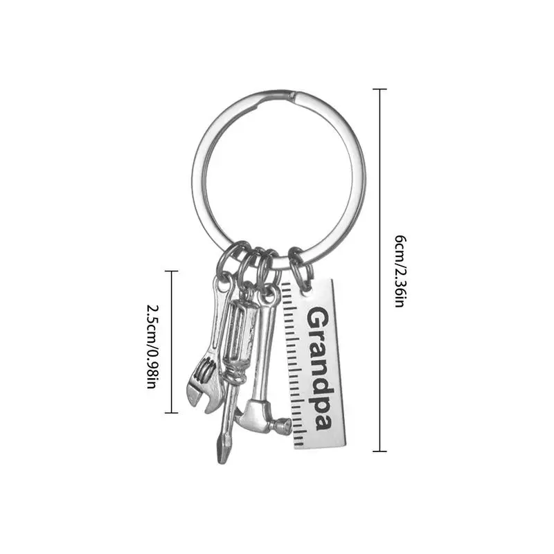 Opa Werkzeug Schlüsselanhänger Edelstahl Werkzeuge Auto Schlüsselanhänger Einzigartiger Werkzeugkasten Taschenanhänger Kreatives Taschenhammermodell für den Urlaub