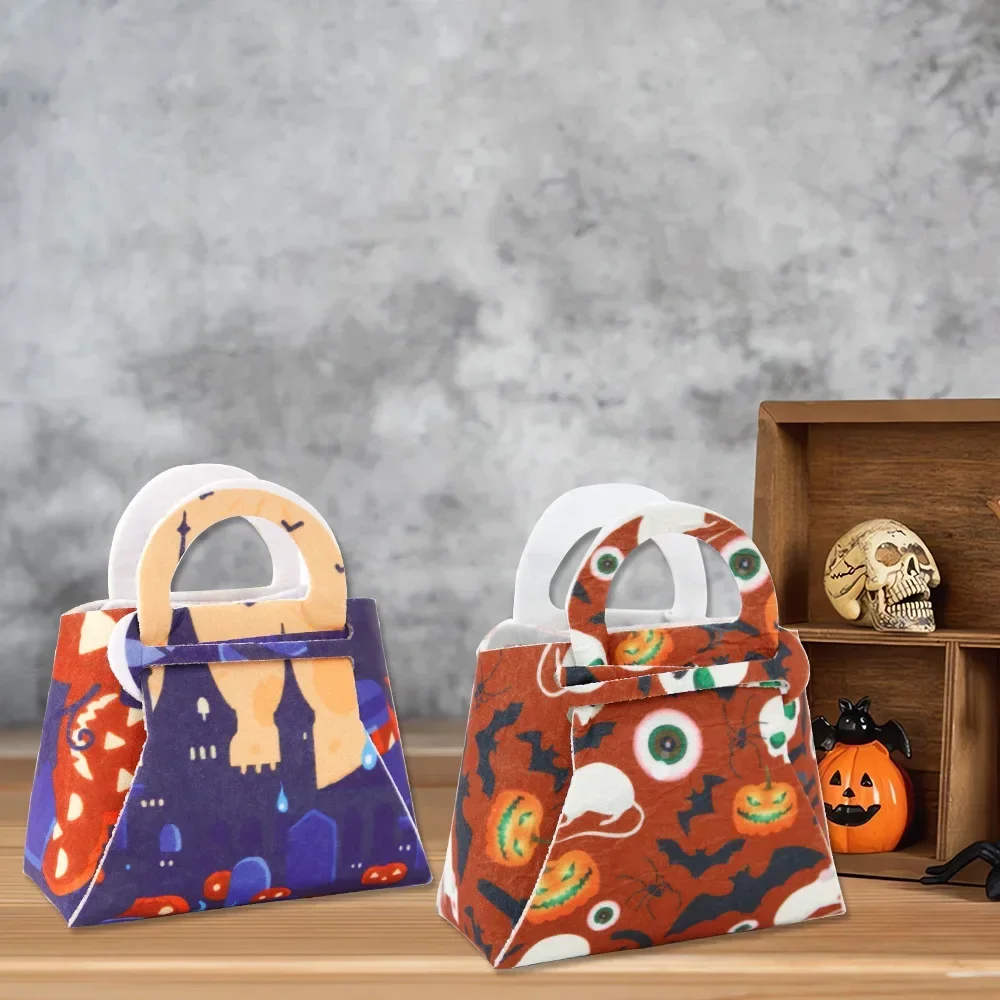 1pc Halloween Decoration Pumpkin Ghost Handbag Kids Gift Bags Candy Packaging Bags Trick Or Treat Happy Halloween Party Supplies