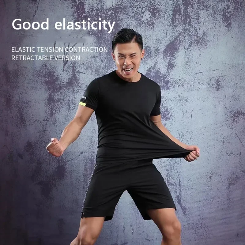 Camisetas de manga corta para hombre, ropa deportiva de secado rápido para gimnasio, Fitness, trotar, fútbol, transpirable