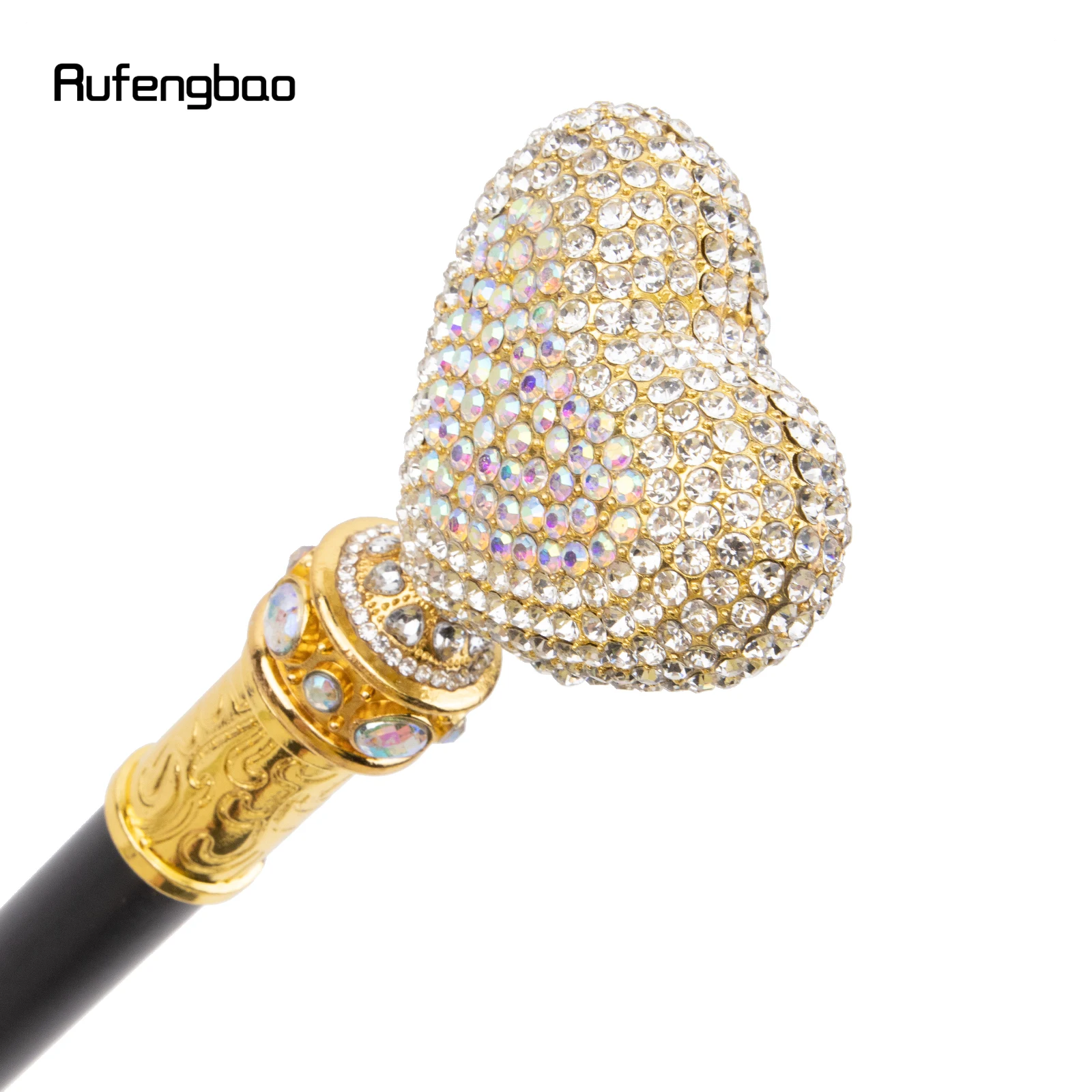 White Love Artificial Diamond Walking Cane Fashion decorativo Walking Stick Gentleman elegante Cosplay Cane Crosier 94cm