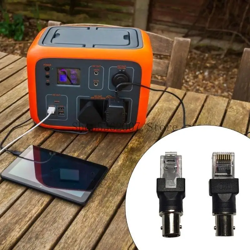 BNC Femenino RJ45 Adaptador convertidores masculinos BNC RJ45 Conectores coaxiales coaxiales 40JB