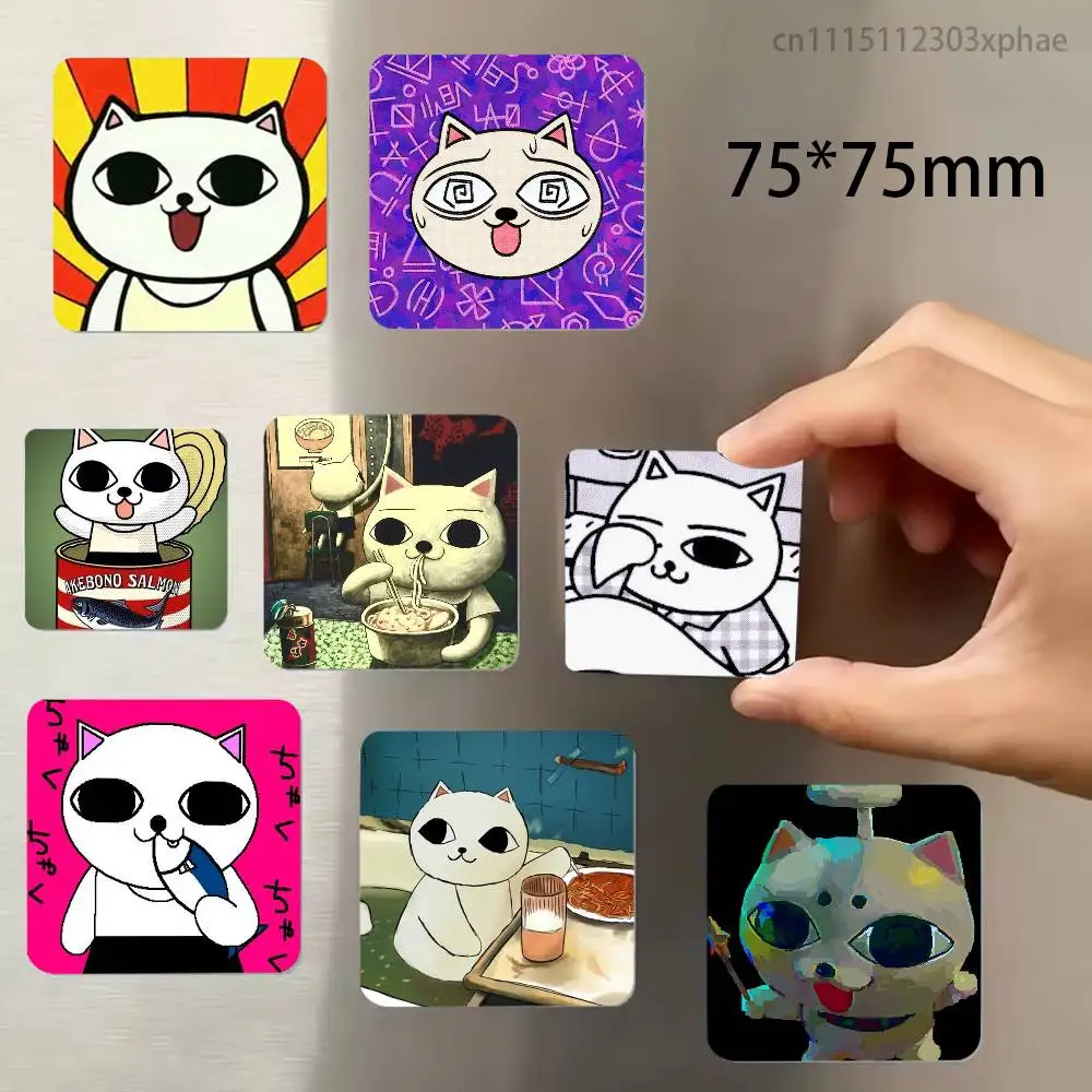 Nekojiru Cat Soup Refrigerator Magnet Square Stickers Can Be Used To Personalize Are Ideal Keepsakes Or Gifts